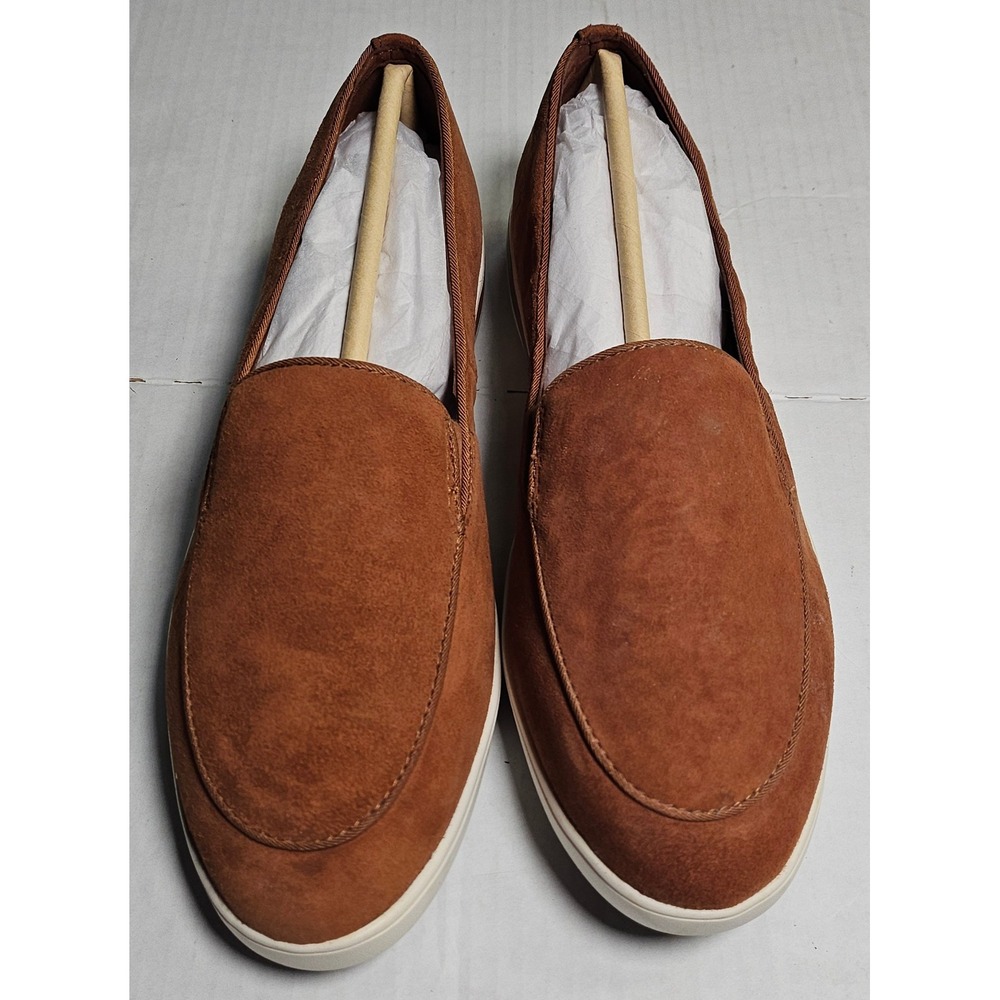 ED Ellen DeGeneres Antona Brown Suede Slip On Loafer Shoes Womens 8.5W Love Heel